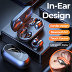 Ear Clip Open-Ear Bluetooth 5.2 Headphones — 36Hr HIFI Dual Drive 350mAh Case