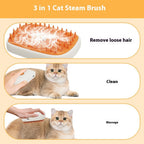 USB Rechargeable Steam Pet Grooming Brush — Cat & Dog Spray Massage Comb
