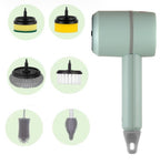 Electric Cleaning Brush Set — Rechargeable Multifunctional Scrubber 3 Brush Heads