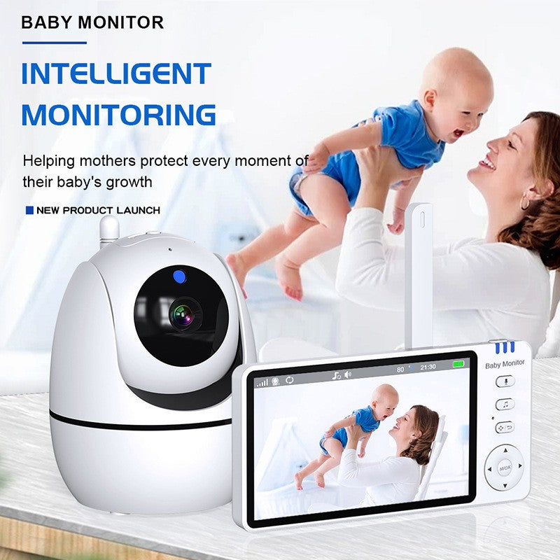 HD Wireless Baby Monitor — 5-inch 720p Screen with Cry Detection & Temperature
