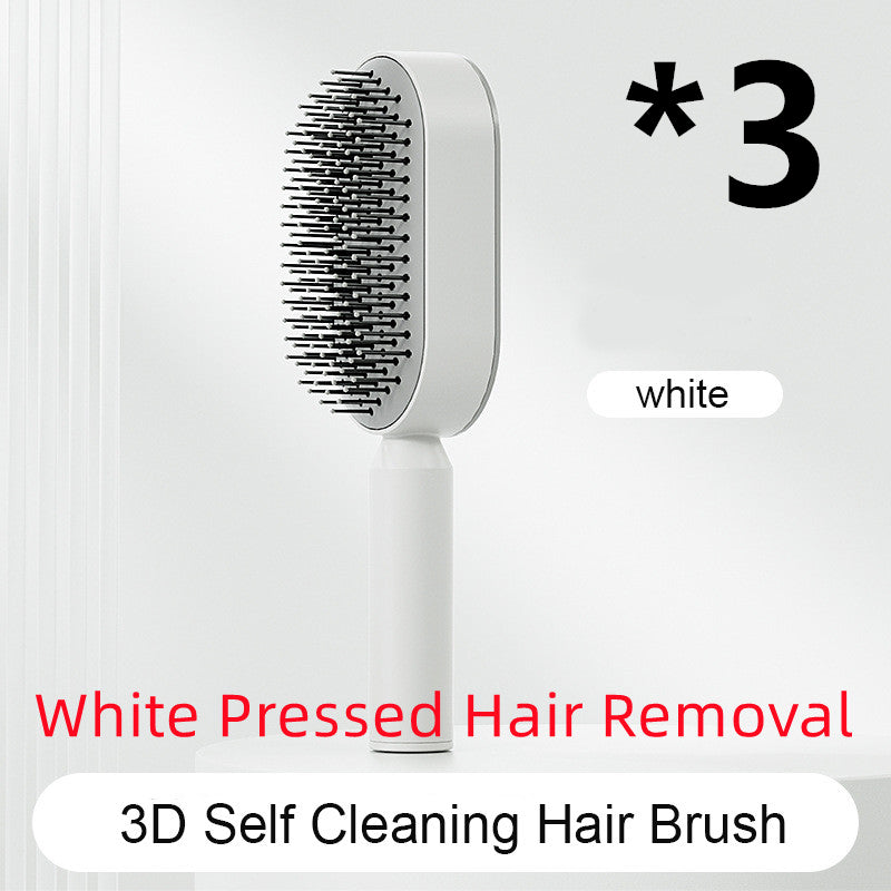 Self-Cleaning Hairbrush with 3D Air Cushion — Detangling Scalp Massage Brush