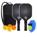 Pickleball Paddle Set — 2 Carbon Fibre Paddles, 4 Balls & Carry Bag