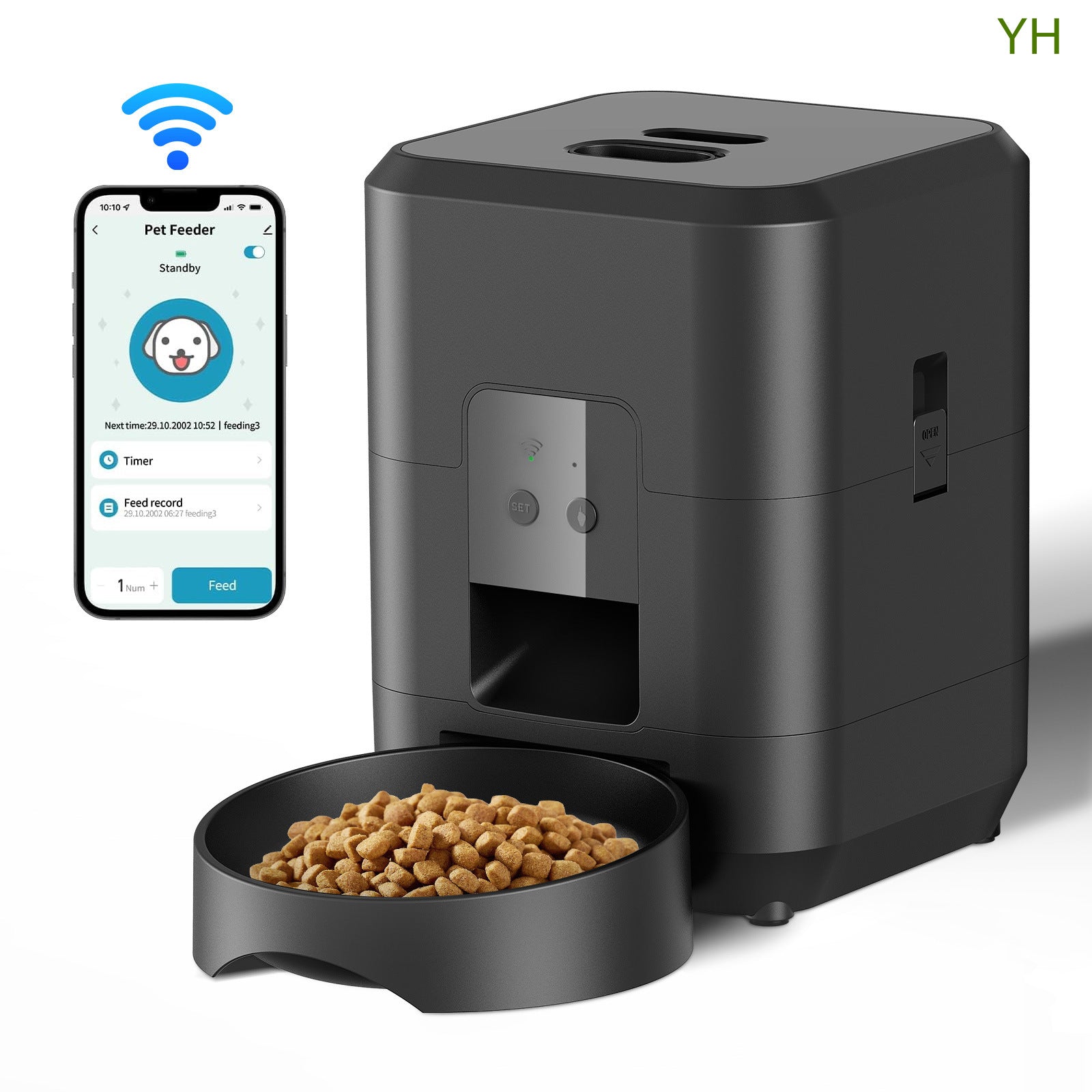 Smart Automatic Cat Feeder with WiFi & Timer — Quantitative Pet Food Dispenser