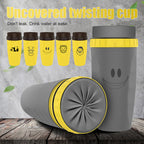 Twist-Seal Lidless Travel Tumbler — 300ml Double-Wall Insulated Straw Cup