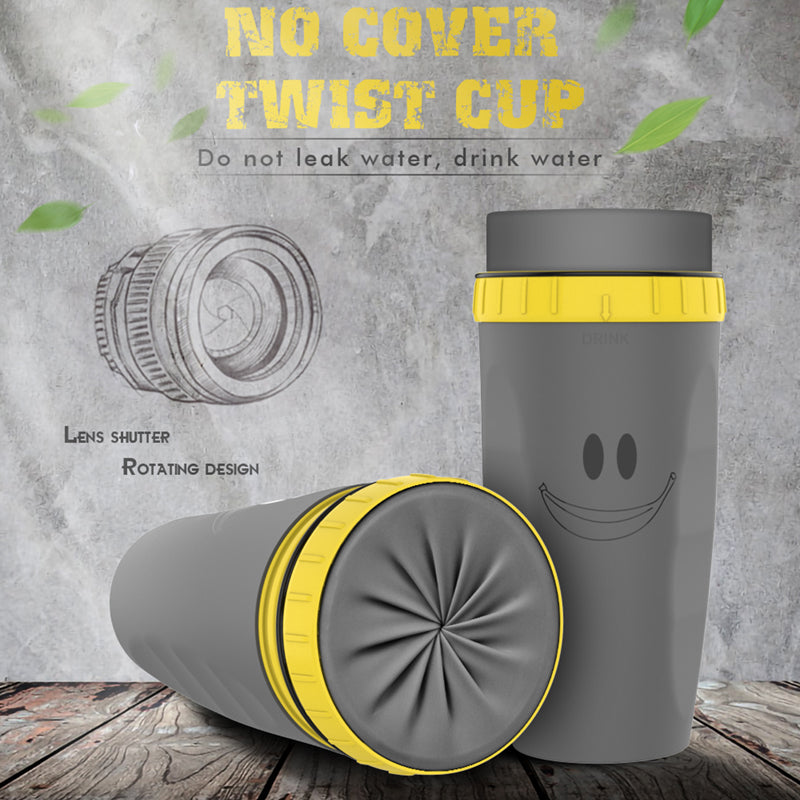 Twist-Seal Lidless Travel Tumbler — 300ml Double-Wall Insulated Straw Cup