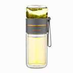 Bouteille à thé en verre à double paroi avec infuseur — 400ml/450ml Borosilicate Anti-fuite