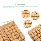 Bamboo Wireless Keyboard & Mouse Set — Natural Wood Eco-Friendly USB Combo