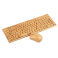 Bamboo Wireless Keyboard & Mouse Set — Natural Wood Eco-Friendly USB Combo