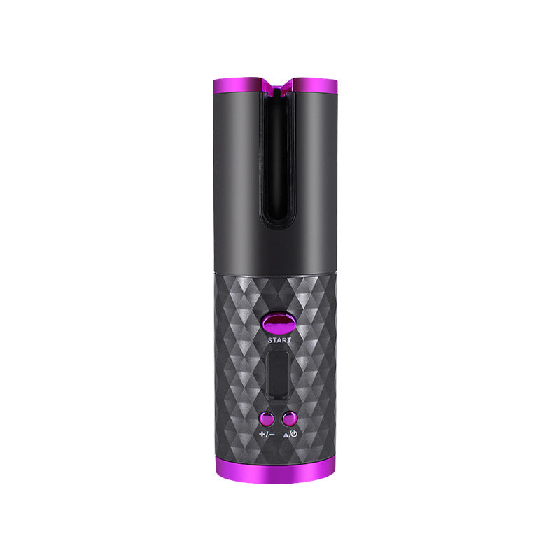 Cordless Automatic Hair Curler with LCD Display — Ceramic Rotating Curling Iron