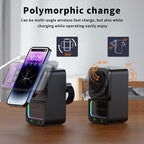 5-in-1 Wireless Charger with Bluetooth Speaker — 23W QC3.0 Fast Charging