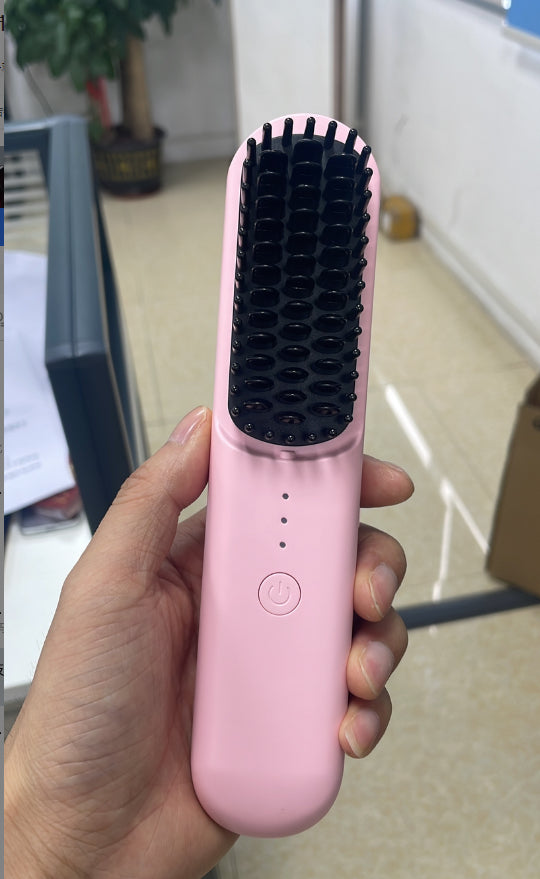 Cordless 2-in-1 Hair Curler & Straightener Comb — Ionic Wireless Styling Tool