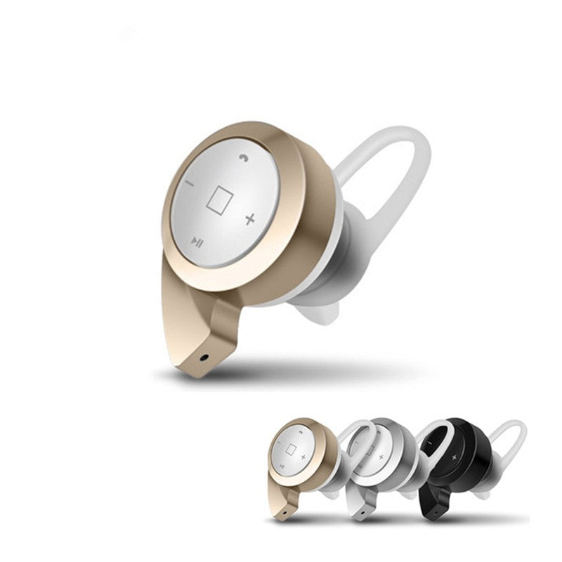 Snail Mini Bluetooth headset in gold — compact single-ear wireless earpiece