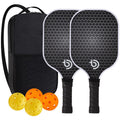 Pickleball Paddle Set — 2 Carbon Fibre Paddles, 4 Balls & Carry Bag