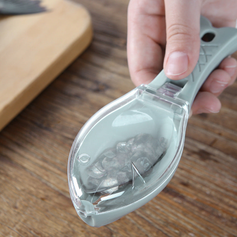 Fish Scale Scraper with Cover — Food-Grade AS/ABS Kitchen Scaler 3 Colours