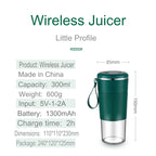 Portable Blender Juicer Cup 300ml — USB Rechargeable Personal Smoothie Maker