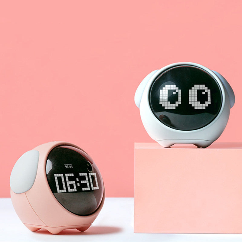 Pixel Expression Alarm Clock with Night Light — Digital Bedside Clock 2 Modes