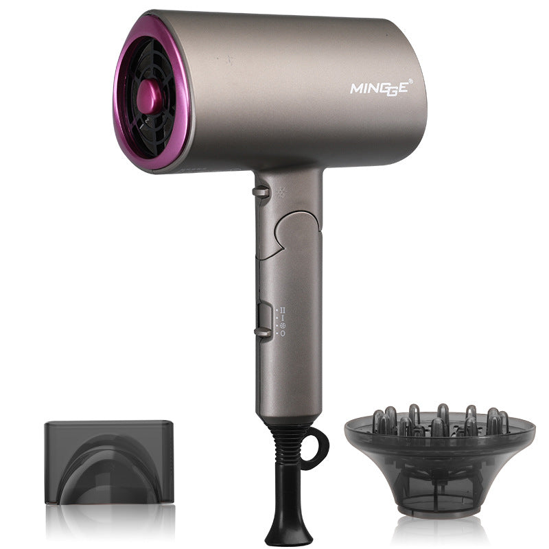 Ionic Hair Dryer 1800W Foldable — Hot & Cold with Diffuser Nozzle UK & EU Plug