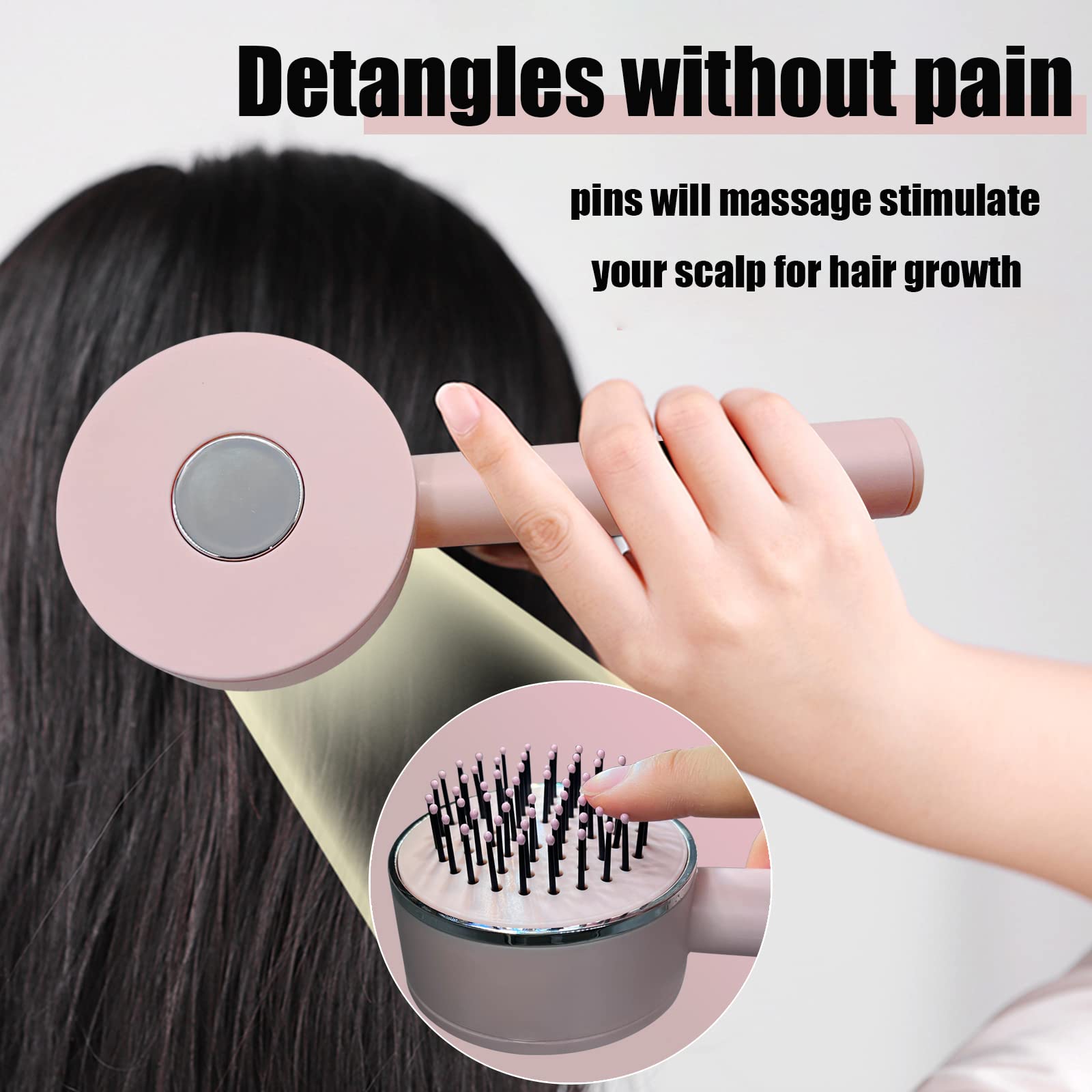 Self-Cleaning Hairbrush with 3D Air Cushion — Detangling Scalp Massage Brush