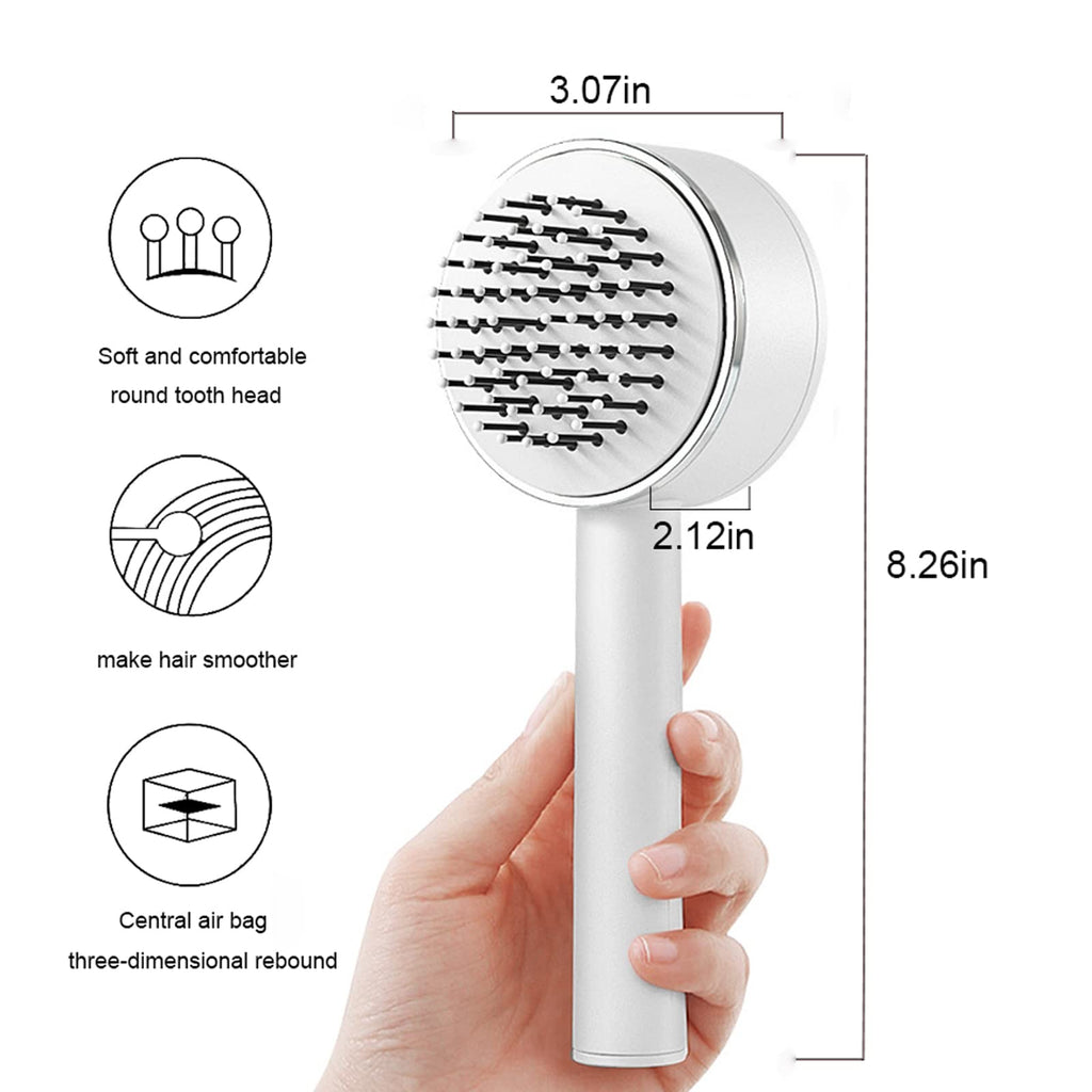 Self-Cleaning Hairbrush with 3D Air Cushion — Detangling Scalp Massage Brush