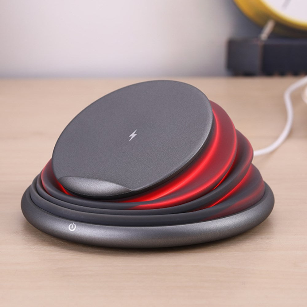 10W Wireless Charging Pad — Qi Fast Charger with Samsung Capacitor & Silicone Grip