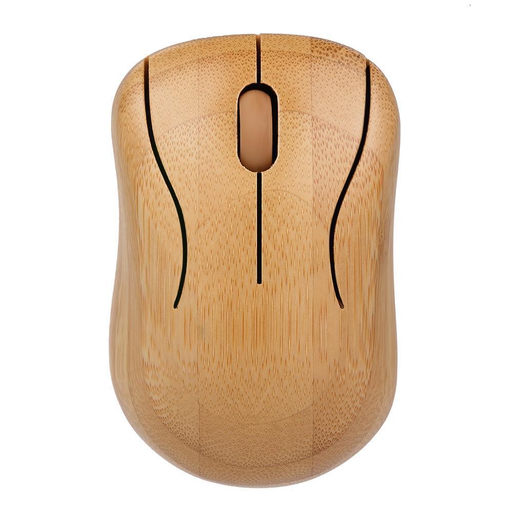 Bamboo Wireless Keyboard & Mouse Set — Natural Wood Eco-Friendly USB Combo