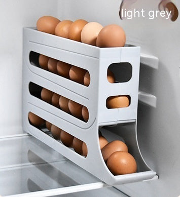 4-Layer Automatic Egg Roller Tray — 30-Egg Refrigerator Organiser 4 Colours