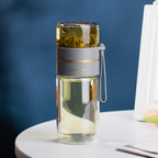 Bouteille à thé en verre à double paroi avec infuseur — 400ml/450ml Borosilicate Anti-fuite