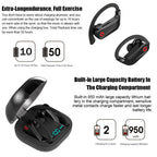 Wireless Bluetooth Headset with Subwoofer Bass — Single Ear Earpiece 10Hr Battery