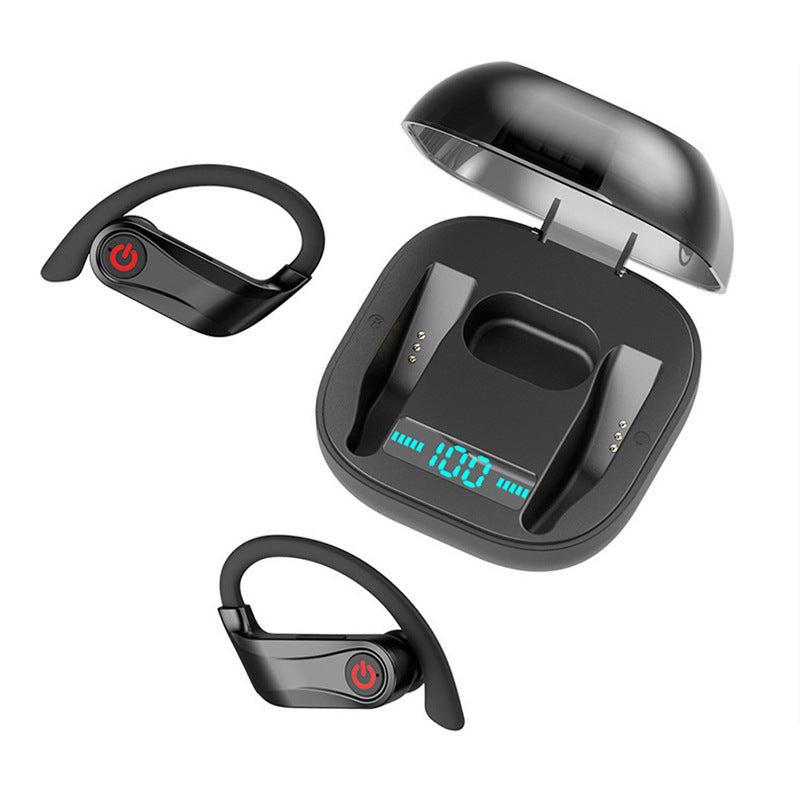 Wireless Bluetooth Headset with Subwoofer Bass — Single Ear Earpiece 10Hr Battery