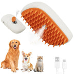 USB Rechargeable Steam Pet Grooming Brush — Cat & Dog Spray Massage Comb