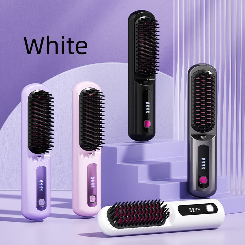 Cordless Ionic Hair Straightener Comb — Lightweight Wireless Styling Tool
