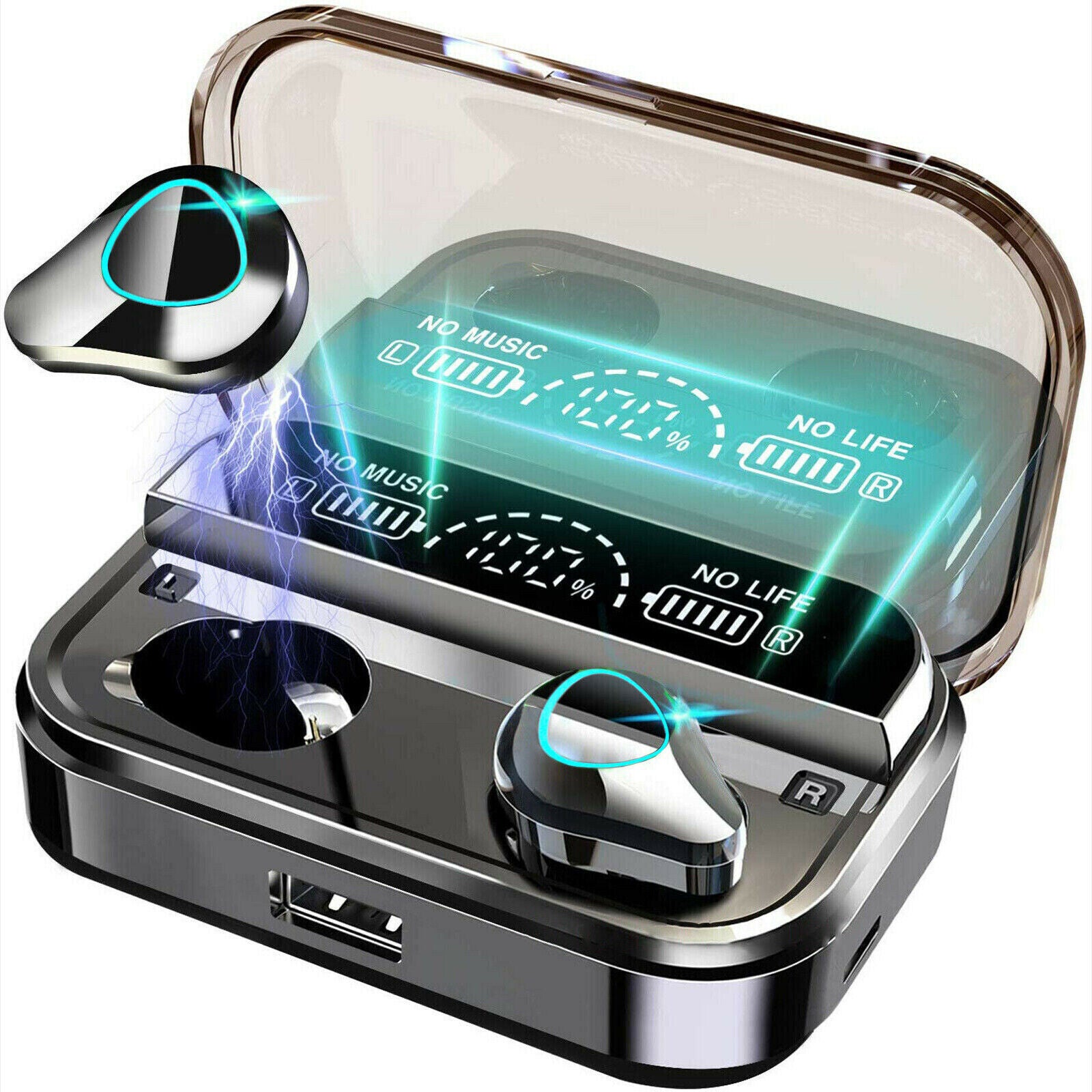 IPX7 Waterproof TWS Earbuds — Bluetooth 5.1 LED Display Touch Control Hi-Fi