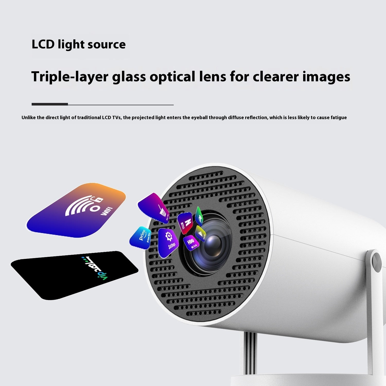 Magcubic HY300 Mini Projector — 720p WiFi Bluetooth 5.0 Auto Keystone 130-inch