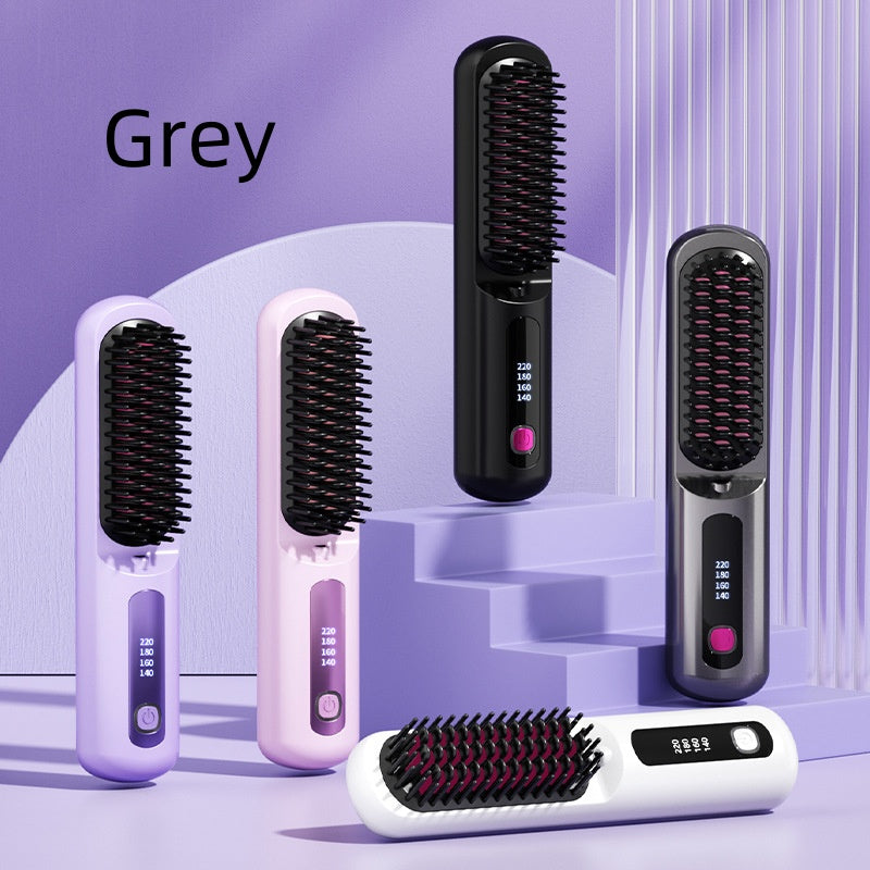 Cordless Ionic Hair Straightener Comb — Lightweight Wireless Styling Tool