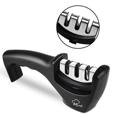 Diamond Tungsten Pull-Through Knife Sharpener — Stainless Steel Kitchen Tool