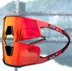 Cycling Glasses with 4 Interchangeable Lenses — TR90 Sports Sunglasses