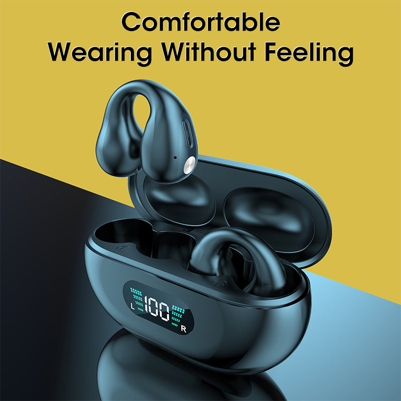 Écouteurs à conduction osseuse Q80 Ear Clip — Stéréo à oreille libre Bluetooth 5.3