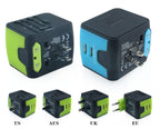 Universal Travel Adapter with Dual USB — 6-in-1 Conversion Plug 1500W 100-240V