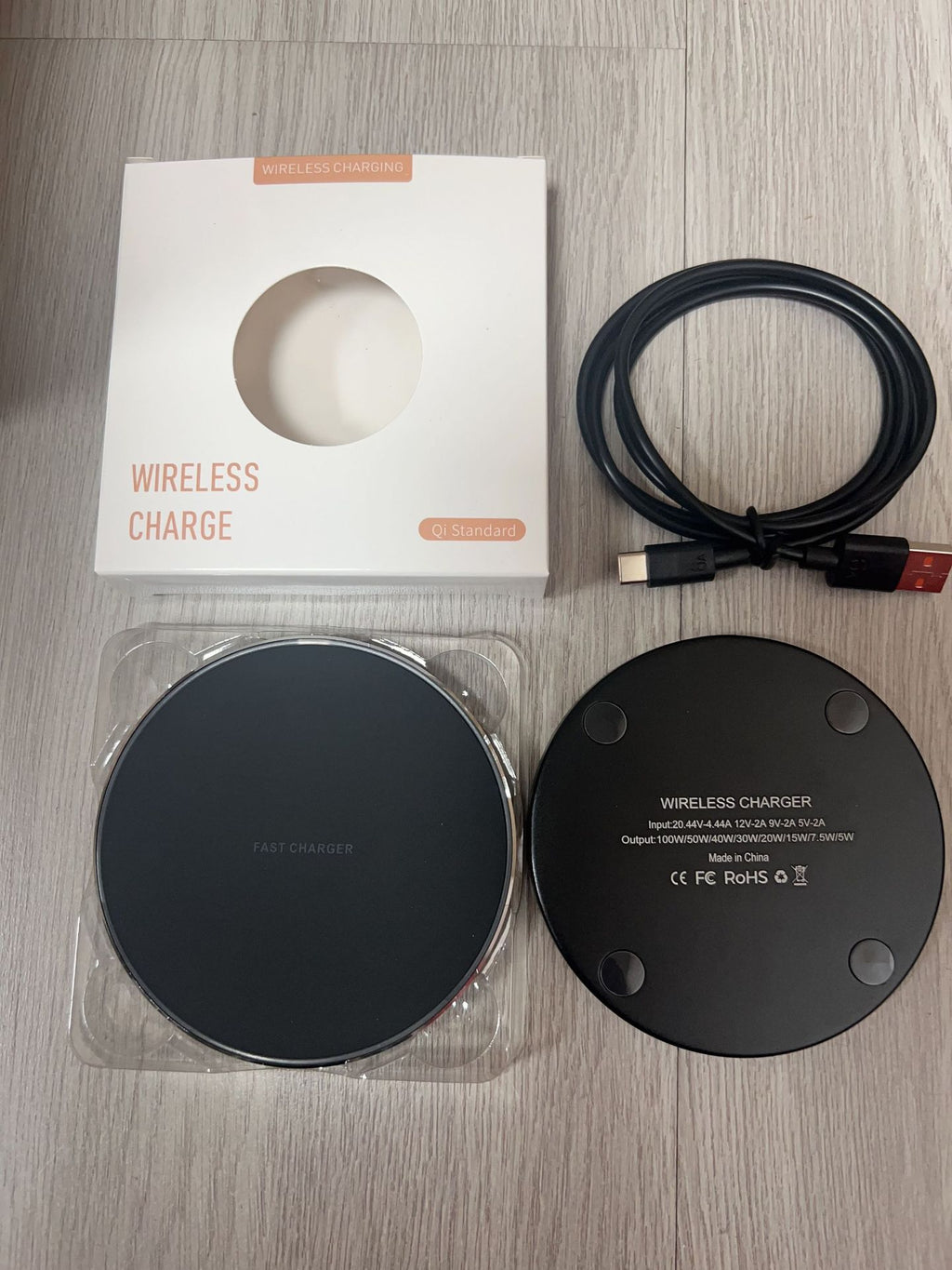 15W Wireless Charger with USB-C Cable — Fast Charging Pad for Smartphones