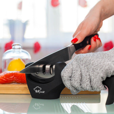 Diamond Tungsten Pull-Through Knife Sharpener — Stainless Steel Kitchen Tool