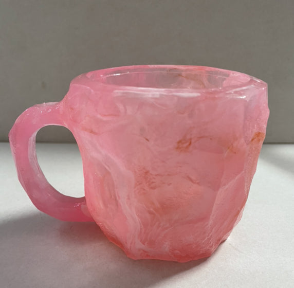 Mineral Crystal Effect Resin Coffee Mug 400ml — Decorative Handle Cup Gift