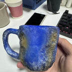 Mineral Crystal Effect Resin Coffee Mug 400ml — Decorative Handle Cup Gift
