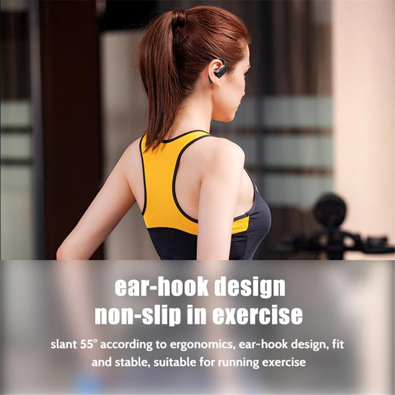 Wireless Bluetooth Headset with Subwoofer Bass — Single Ear Earpiece 10Hr Battery