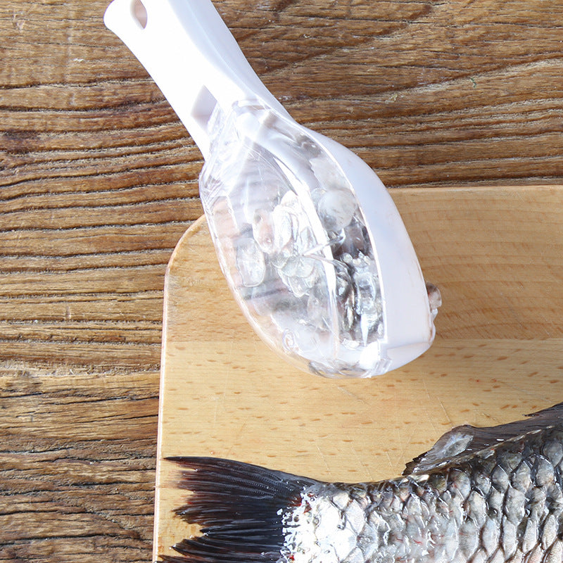 Fish Scale Scraper with Cover — Food-Grade AS/ABS Kitchen Scaler 3 Colours