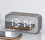 Alarm Clock Bluetooth Speaker 3W — FM Radio TF Card 4Hr Battery Display