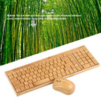 Bamboo Wireless Keyboard & Mouse Set — Natural Wood Eco-Friendly USB Combo