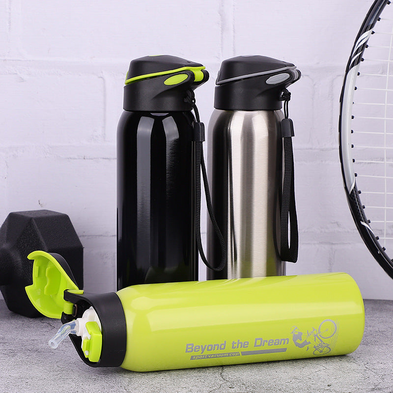 Double Wall Insulated Sports Water Bottle 500ml — Stainless Steel Hot & Cold