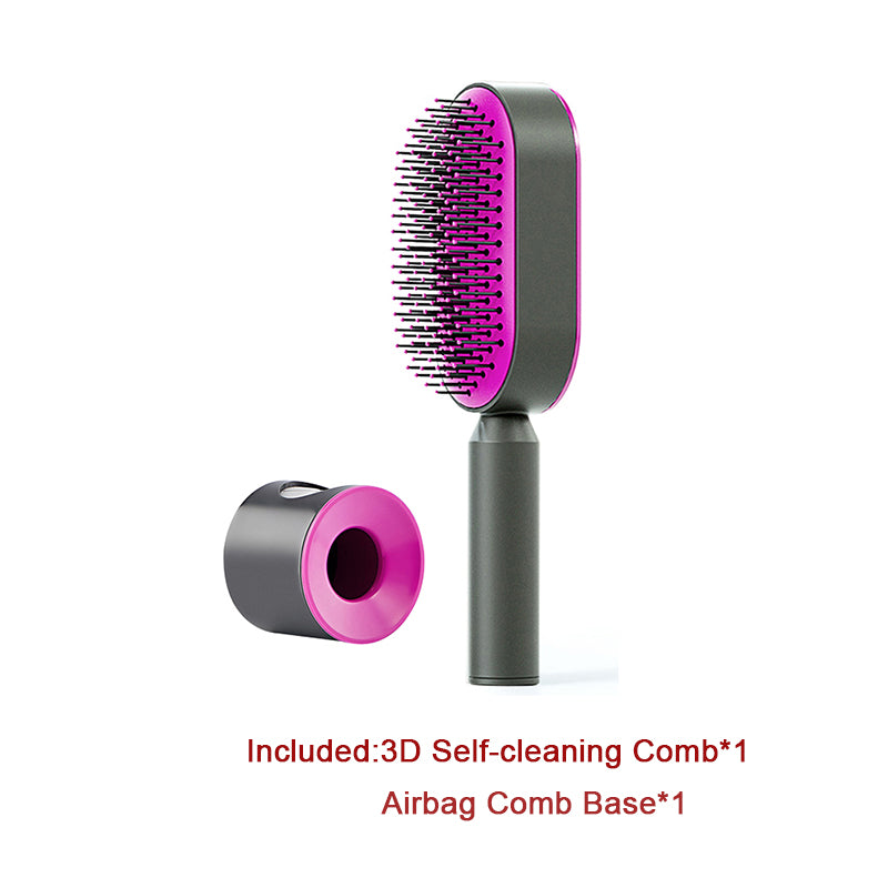 Self-Cleaning Hairbrush with 3D Air Cushion — Detangling Scalp Massage Brush