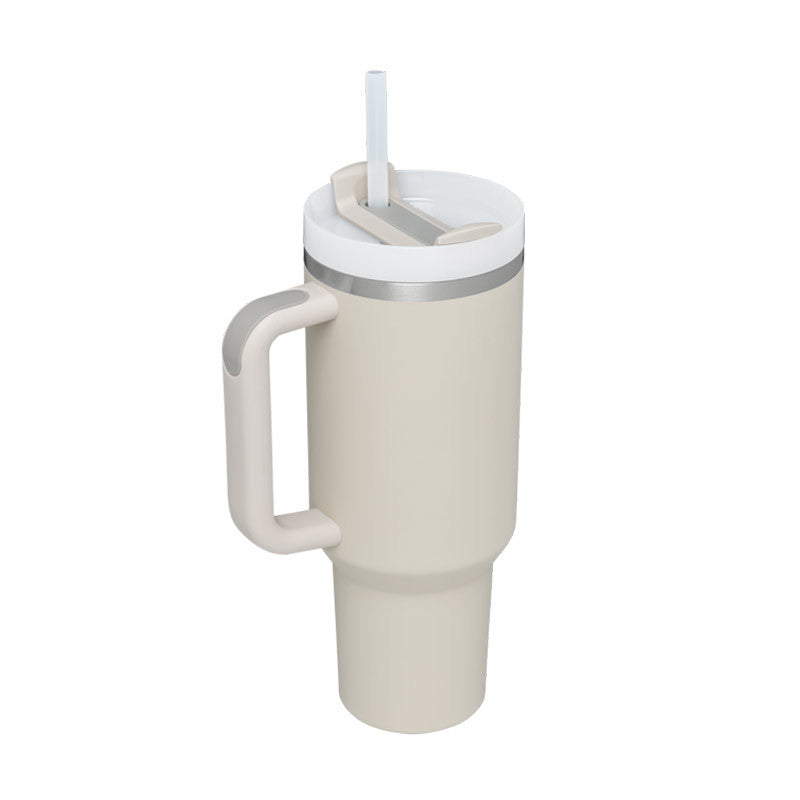 40oz Insulated Stainless Steel Tumbler with Handle & Straw — Hot 12Hr Cold 24Hr