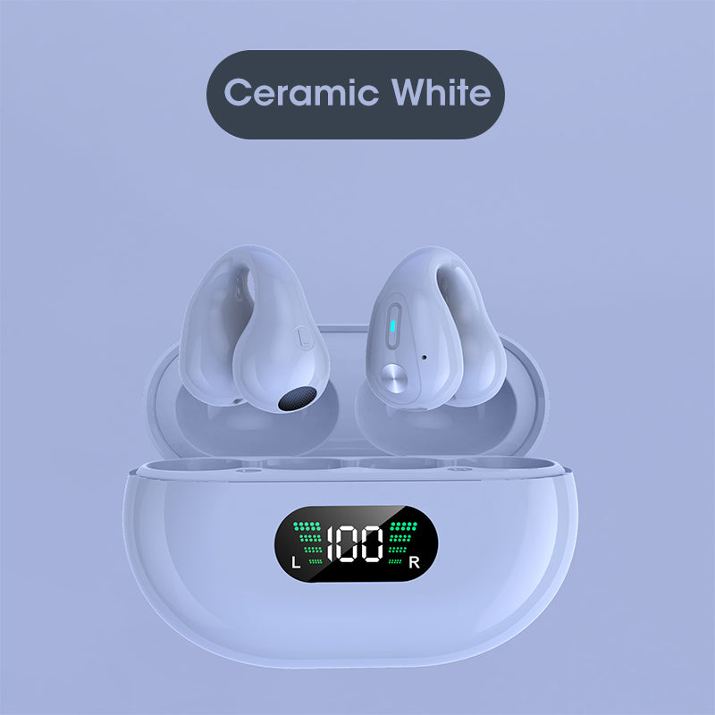 Q80 Ear Clip Bone Conduction Headphones — Bluetooth 5.3 Open-Ear Stereo